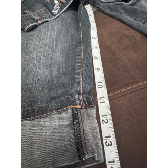 V Cristina Denim Capri Pants Y2K Women's Size 8 Embellished Rhinestone Details - Picture 5 of 7